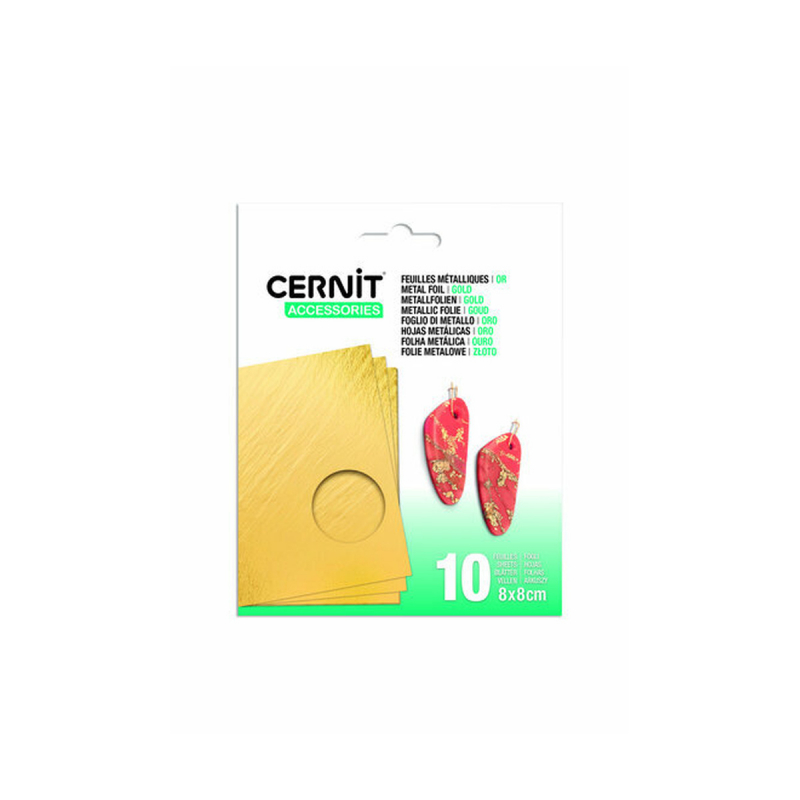 Cernit metálfólia – arany 10 lap 8×8 cm