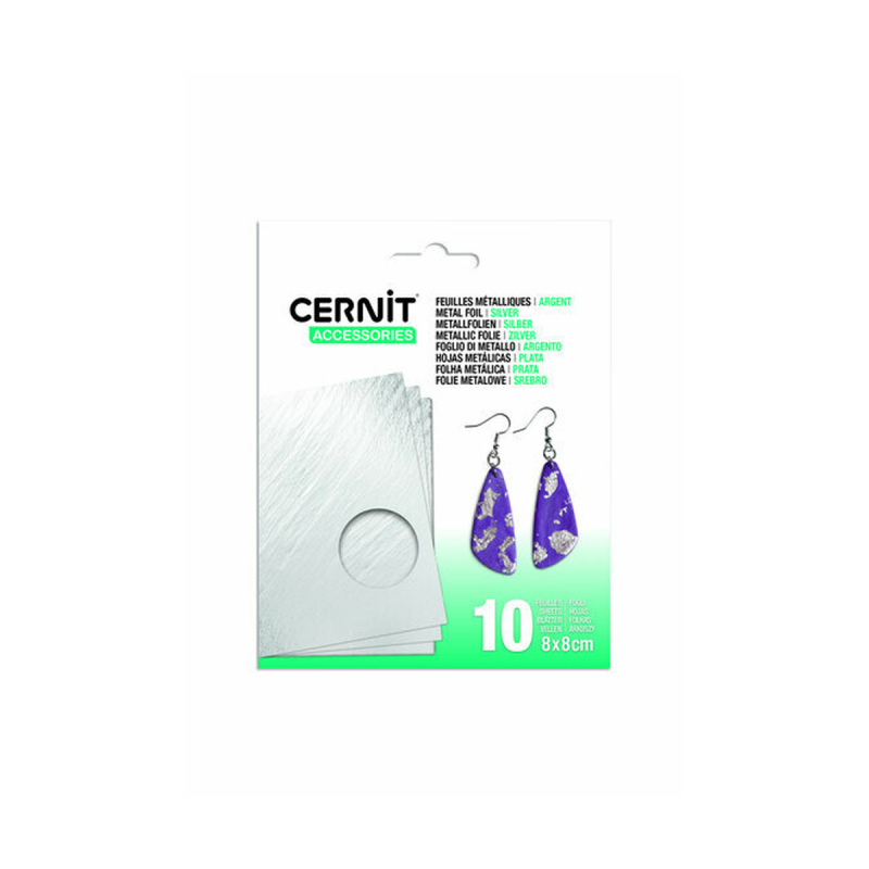 Cernit metálfólia – ezüst 10 lap 8×8 cm