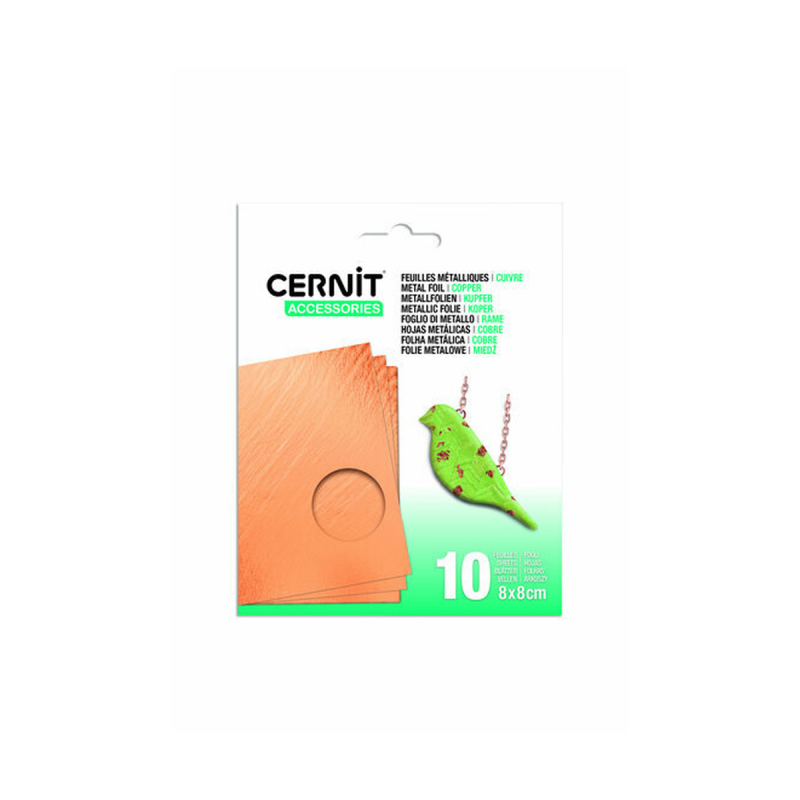 Cernit metálfólia – réz 10 lap 8×8 cm