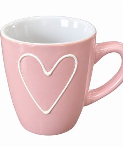 Kicsi rózsaszín fényes bögre szívvel 80ml