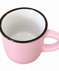 Alternative view of Kicsi rózsaszín bögre barna peremmel 80ml