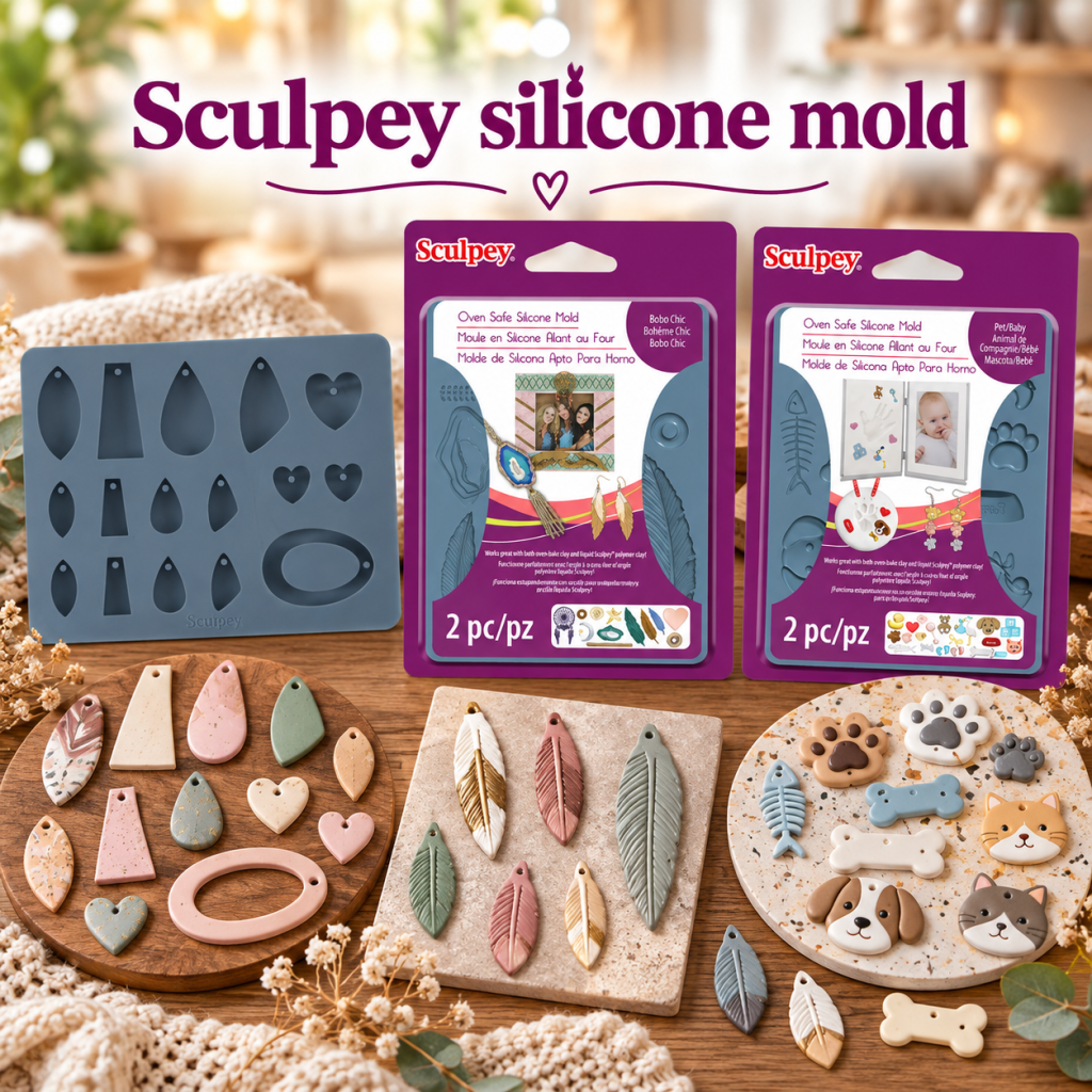 Sculpey szilikon formák süthető gyurmához ékszer és dekoráció készítéshez
