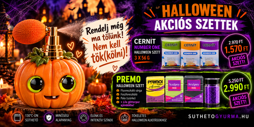 Halloween süthető gyurma akciós szettek Cernit Number One és Premo gyurmákkal